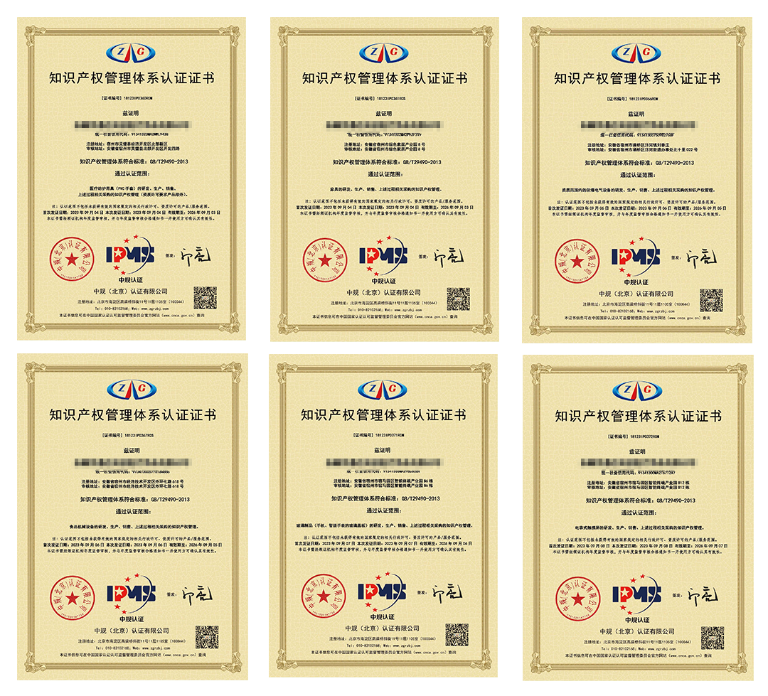 喜讯！安徽EMC易倍(中国)科技产业（集团）有限公司辅导6家企业顺利获得《知识产权管理体系认证证书》